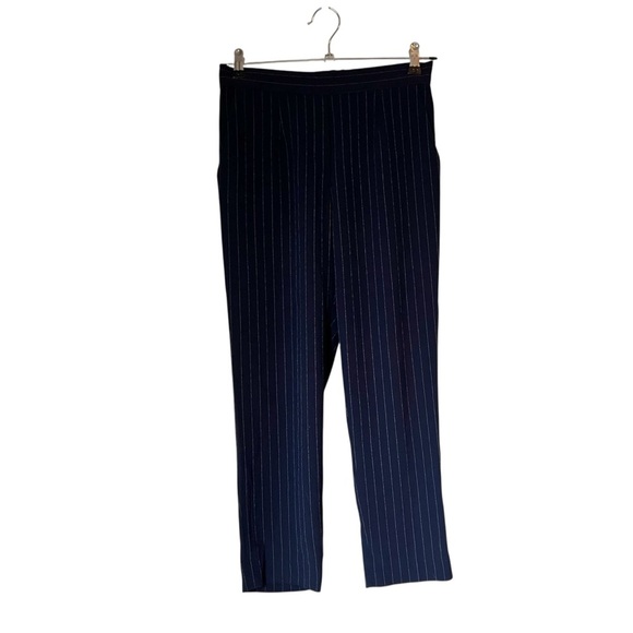Aritzia Babaton Modesto Pant Dark Blue Pinstripe Size 2 - Picture 2 of 10